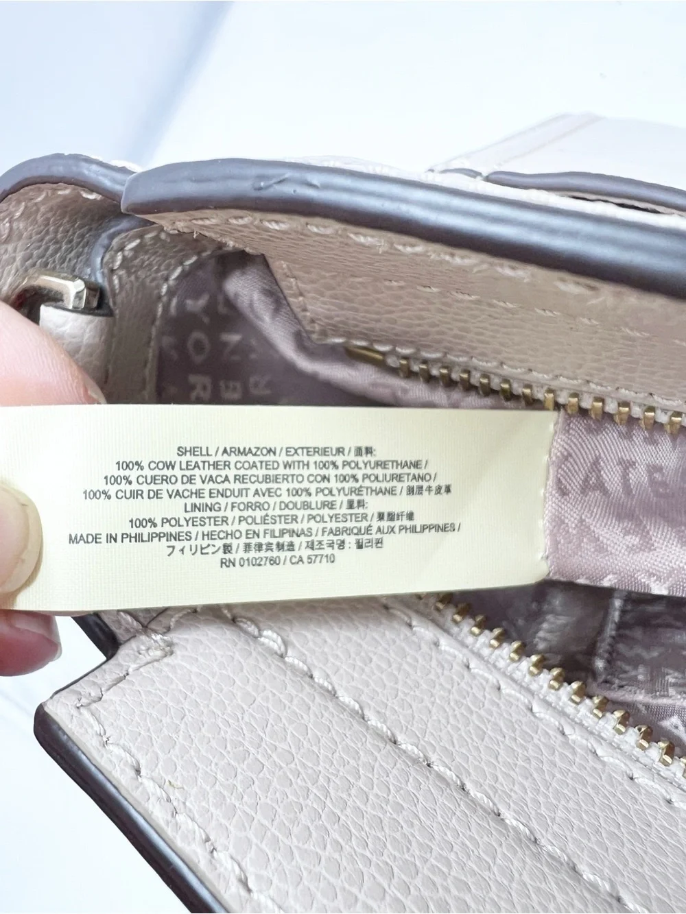 KATE SPADE NEW YORK IVORY LEATHER 2 STRAP PURSE